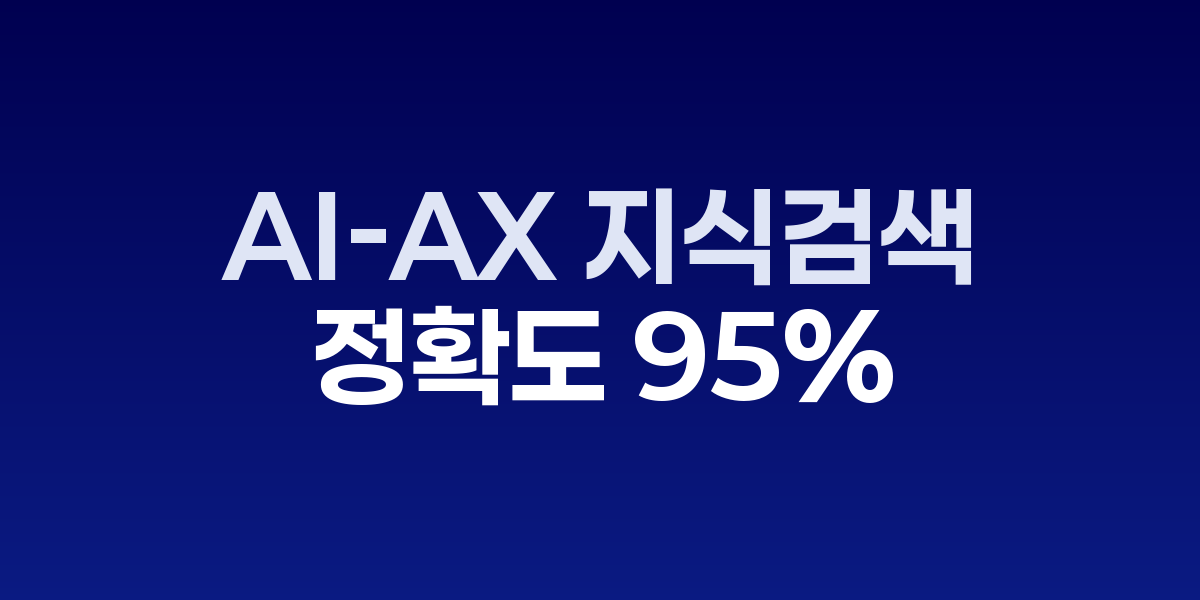 AI-AX 지식검색 운영 체계, 응답 정확도 95% 달성 방법 - SONOW