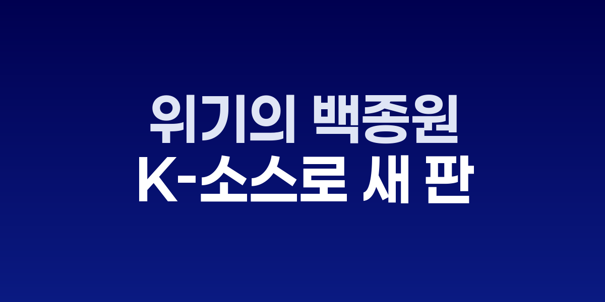 위기의 백종원, K-소스로 새 판 짠다: 5년 내 1000억원 달성