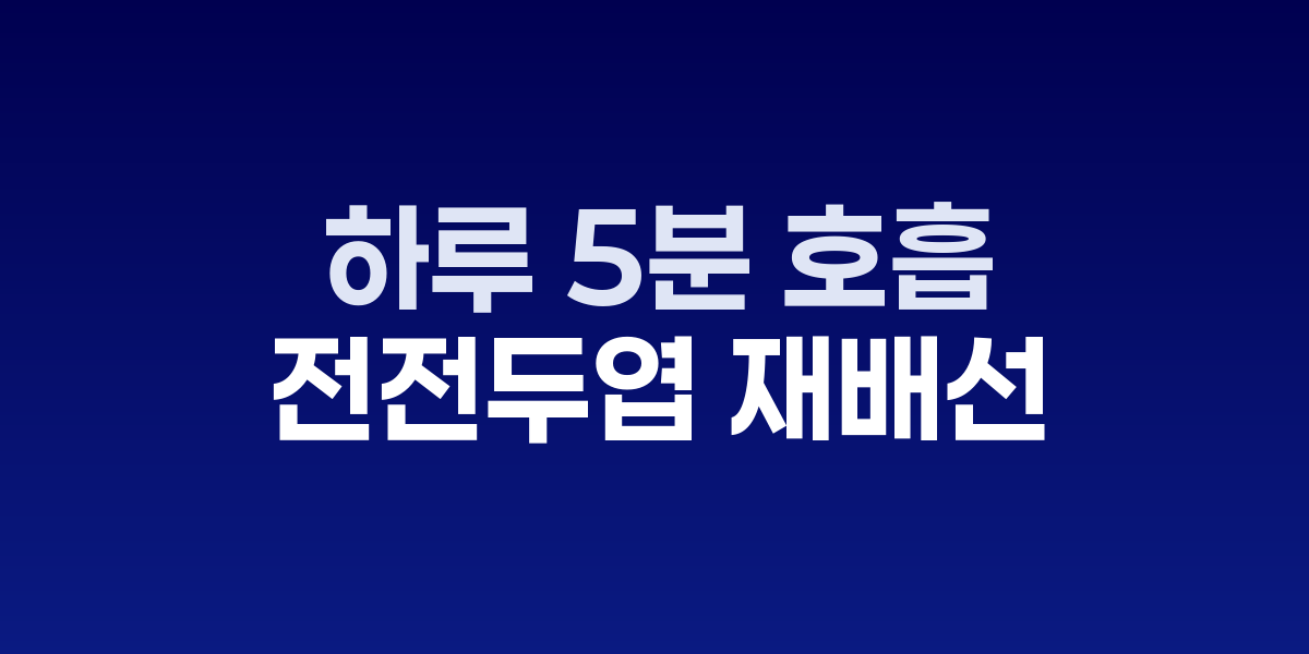 하루 5분 호흡 명상: 전전두엽 네트워크를 재배선하는 법