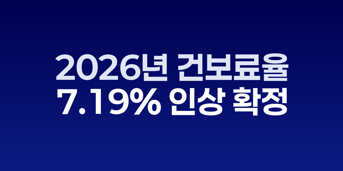 2026년 건보료율 7.19% 인상 확정…보장성·재정건전성의 교차점