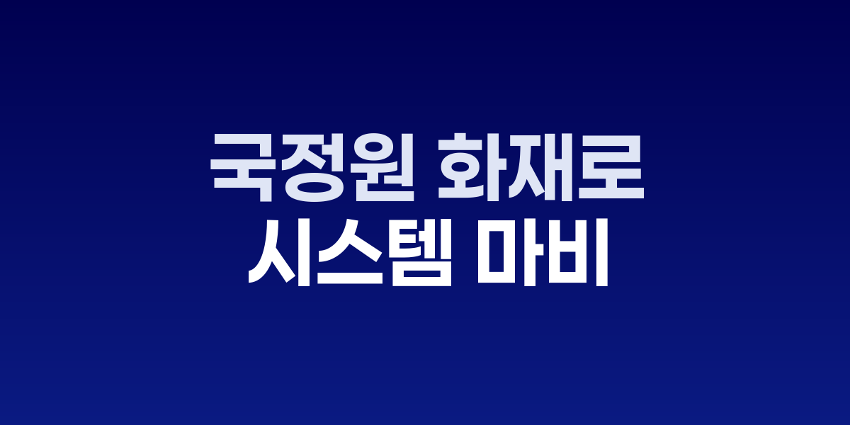 국정원 화재로 617개 시스템 마비...금융·부동산 거래 '대혼란'